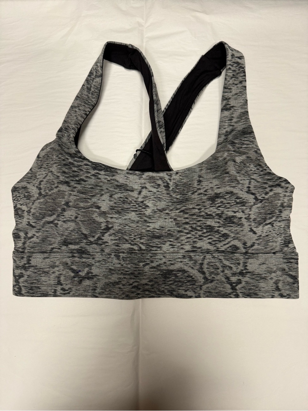 Greyson Gray Snake-Pattern Crop Sports Bra Top